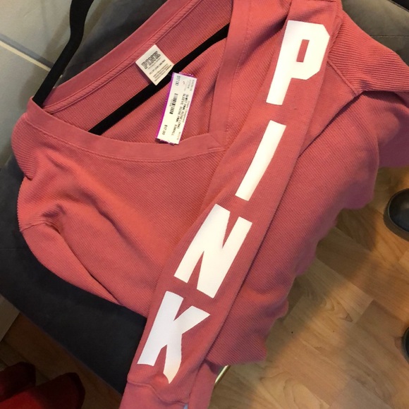 Long sleeve mid rise crop top rose pink - Picture 3 of 4